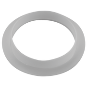 Gray rubber ring spacer with smooth finish and hollow center.