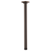 Venetian bronze ceiling mount shower arm, 14 inches long, with round flange and threaded connection.