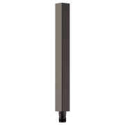 Black onyx square shower column extension with threaded connection at base.