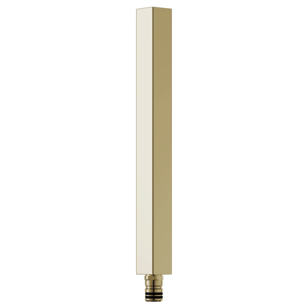 Tall rectangular polished nickel shower column extension with square profile and threaded connector base.