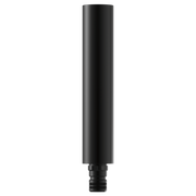 Matte black cylindrical shower column extension with threaded connection fitting at base.