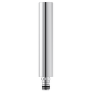 Chrome cylindrical shower column extension with threaded connection at base.