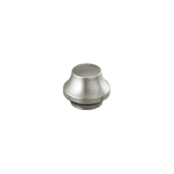 Stainless steel finial with brushed metallic finish and rounded dome top.
