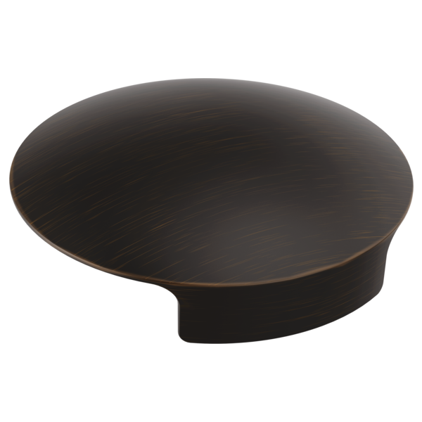 Round dark bronze cover with flat top surface and cylindrical base.