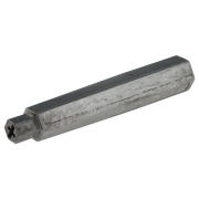 Metal wrench tool with hexagonal socket end and cylindrical shaft.