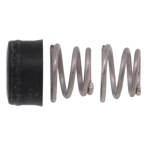 Black rubber seat and metal coil springs arranged side by side.
