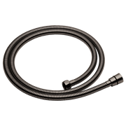 Black Onyx coiled handshower hose with metal connectors on both ends.