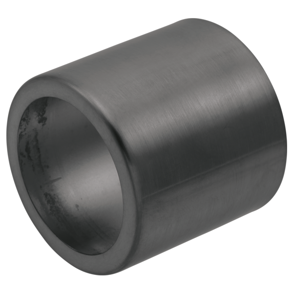 Black stainless steel cylindrical trim sleeve with brushed finish and hollow center.