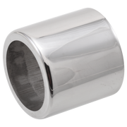 Cylindrical chrome trim sleeve with polished finish and hollow interior opening.