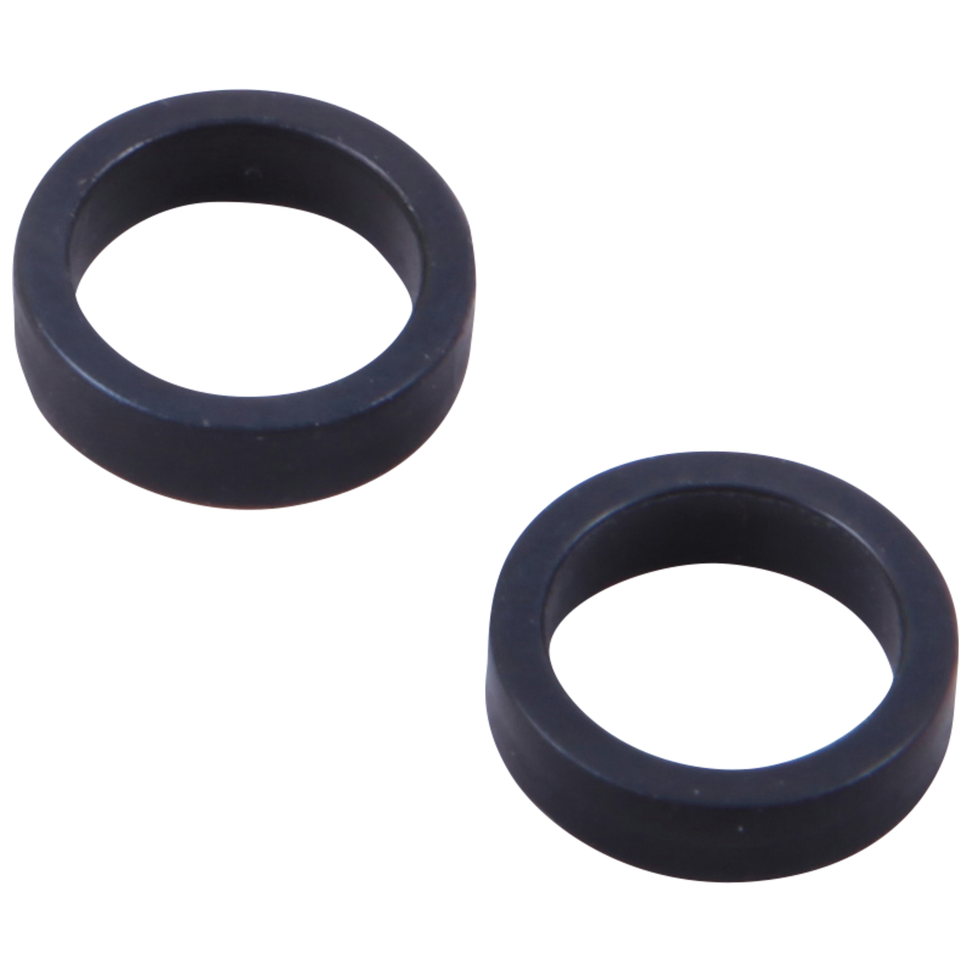 Two dark navy rubber gasket rings with oval openings shown against a white background.