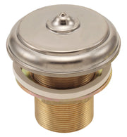 Chrome dome-shaped hole cover assembly with threaded brass base and dome finial top.