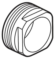 Black and white line drawing of a round bonnet with horizontal ridged detailing and an open circular center.