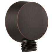 Venetian bronze wall elbow with threaded connector and gasket for shower handshower installation.