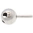 Chrome ball assembly with lever handle and steel components on white background.
