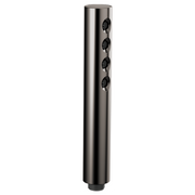 Black onyx cylindrical handshower with four circular spray nozzles arranged vertically along the body.