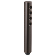 Vertical cylindrical Venetian bronze handshower with four circular spray outlets aligned along the shaft.