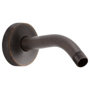 Venetian bronze shower arm with circular flange and threaded end connection.