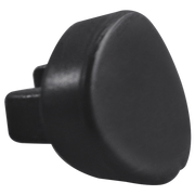 Matte black air gap cover with rounded dome shape and mounting stub for sink or faucet installation.