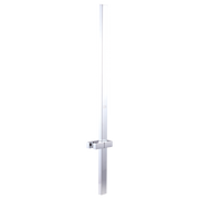 Chrome vertical slidebar assembly with rectangular mounting bracket and adjustable slide connector.