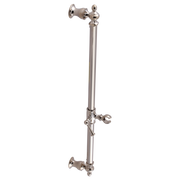 Polished nickel slidebar assembly with vertical rod, adjustable holder, and mounting brackets for shower hose.