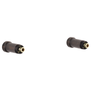 Two Venetian bronze tub filler spout reach extensions with threaded brass connectors.