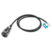 Stainless steel spray wand with black braided hose and connector clip.
