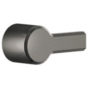 Black stainless steel cylindrical tub handle with rectangular lever extension.