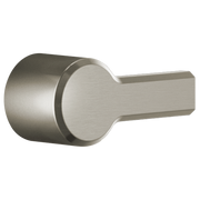 Delta Pivotal tub handle in brushed stainless steel with lever design and cylindrical grip.