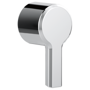 Chrome single-lever faucet handle with round knob and cylindrical body in Lumicoat finish.