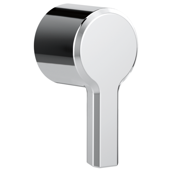 Chrome single-lever faucet handle with round knob and cylindrical body in Lumicoat finish.