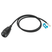 Matte black wand assembly with braided hose, trigger handle, and connector with blue clip.