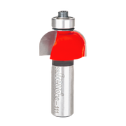 Freud cove router bit with red cutting head and silver carbide shank for woodworking.