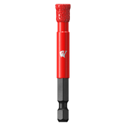 Red diamond grit hole saw with 5/16 inch diameter, red body with Diablo logo, and black hex shank bit.