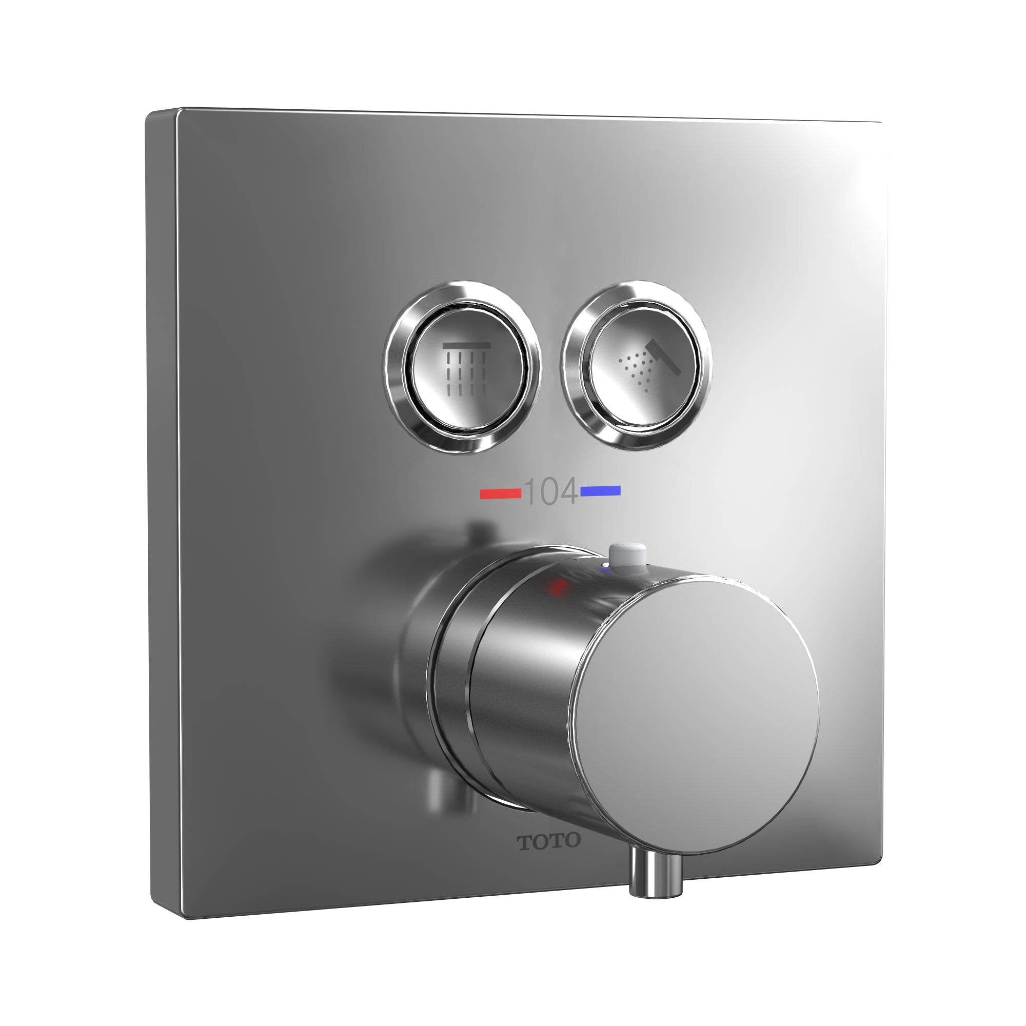 Toto Square Thermostatic Mixing Valve with 2-Function Shower Trim, Polished Chrome - TBV02406U#CP