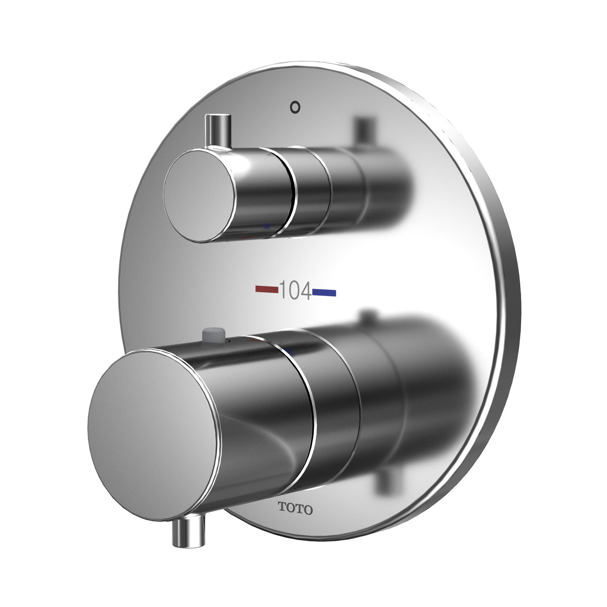 Toto Round Thermostatic Mixing Valve With Volume Control Shower Trim, Polished Chrome