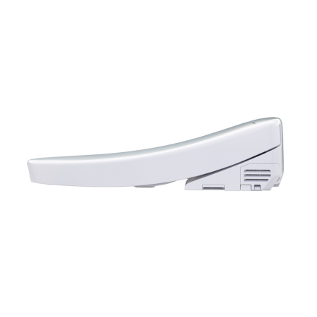 Toto S2 Washlet elongated toilet seat in cotton white with control panel and remote attachment visible.