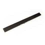 Oil rubbed bronze linear drain with horizontal slat grate design, 36 inches long.