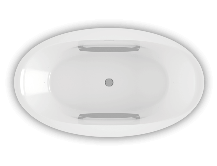 Bain Ultra Scala 7242 Oval Freestanding 2-Person 76 Gallon Soaker Bathtub with 1-1/2" Standard Deck and Heated Backrest in White - BSCVOF00N-01