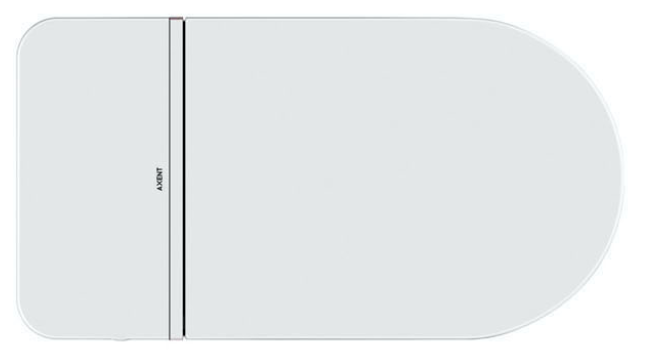 White decorative strip with rounded edges and central vertical metallic dividing line.