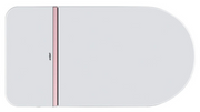 Rose gold decorative strip with rounded edges on white background.
