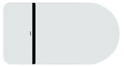 Matte black vertical decorative strip on white rounded rectangular panel with Axent branding.
