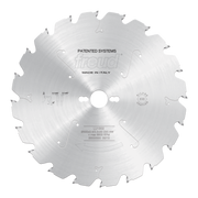 Freud LU1B02 300mm carbide-tipped circular saw blade with metal teeth and center mounting hole.