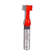 Red and gray keyhole router bit with Freud branding on the metal shaft.