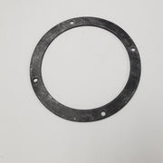 Dark gray circular gasket with mounting holes around the rim, viewed from above.