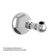 Polished nickel robe hook with circular backplate and spherical knob handle.