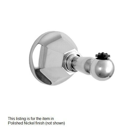 Polished nickel robe hook with circular backplate and spherical knob handle.