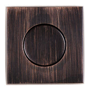 Square oil rubbed bronze air switch push button with circular recessed design and brushed metal finish.