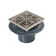 SIOUX CHIEF 821-200PKQ Shower Drain Ring and Square Metal Strainer: Satin Nickel