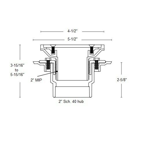 SIOUX CHIEF 821-200PKQ Shower Drain Ring and Square Metal Strainer: Satin Nickel
