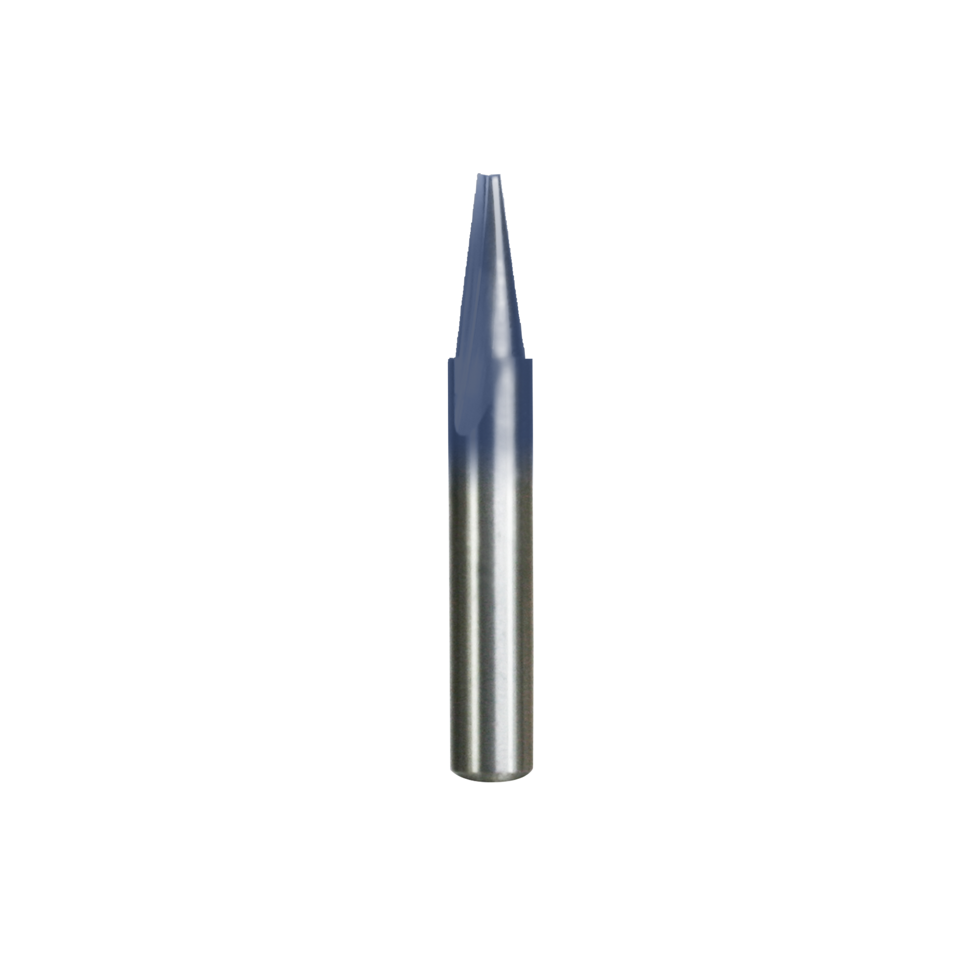 Freud 70-103 V-groove engraving bit with pointed tip and metallic shank against white background.